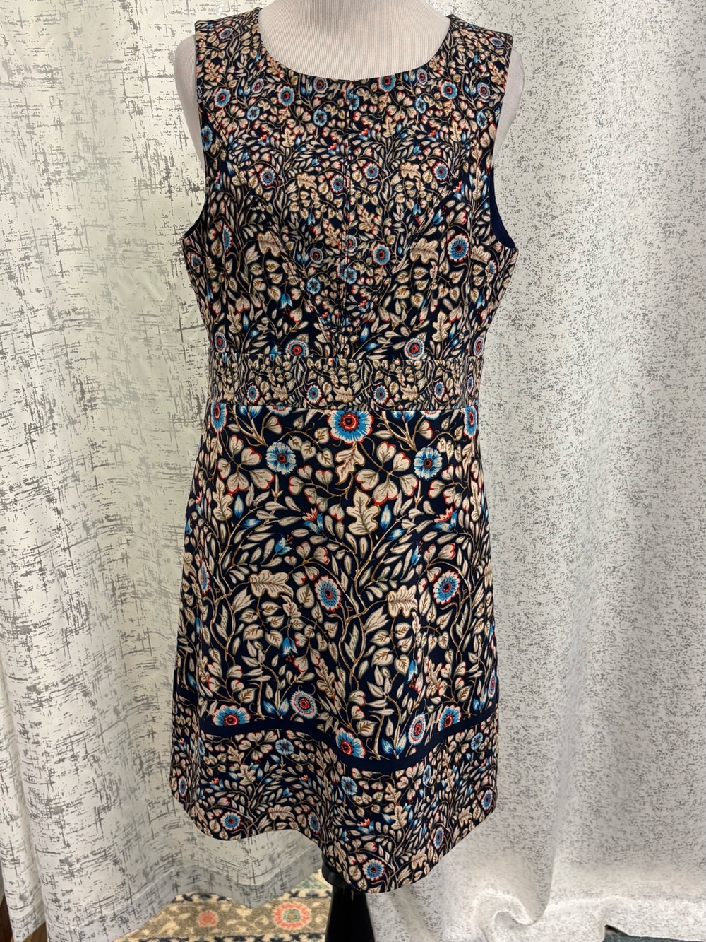Maeve Navy Floral Sleeveless A-Line Dress